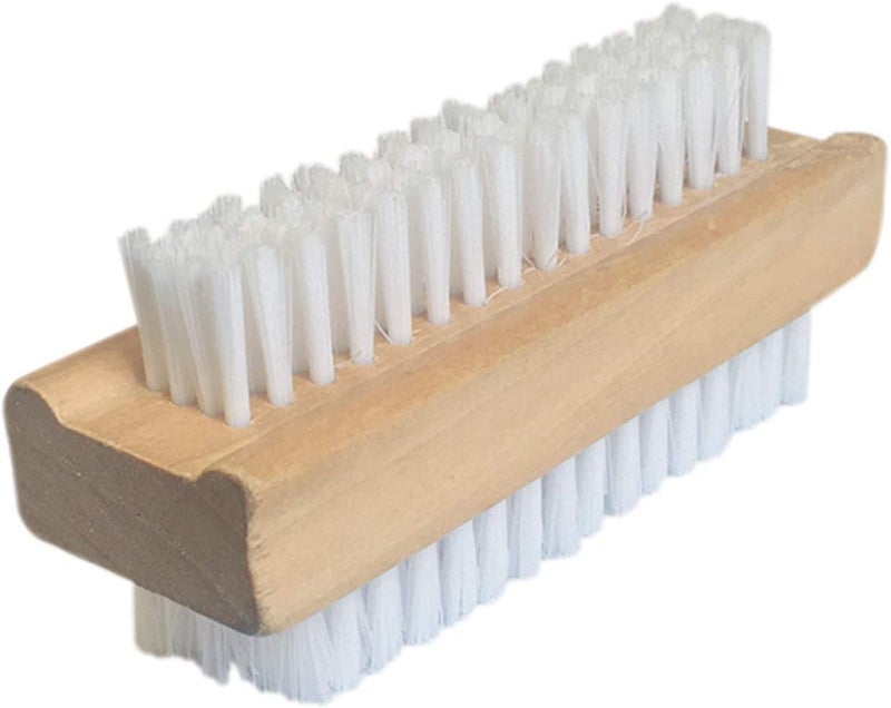 Lola Products Classic Hand & Nail Wood Brush with Heavy Duty 2 Sided Soft & Stiff Bristles for Effective Cleaning - Image 1